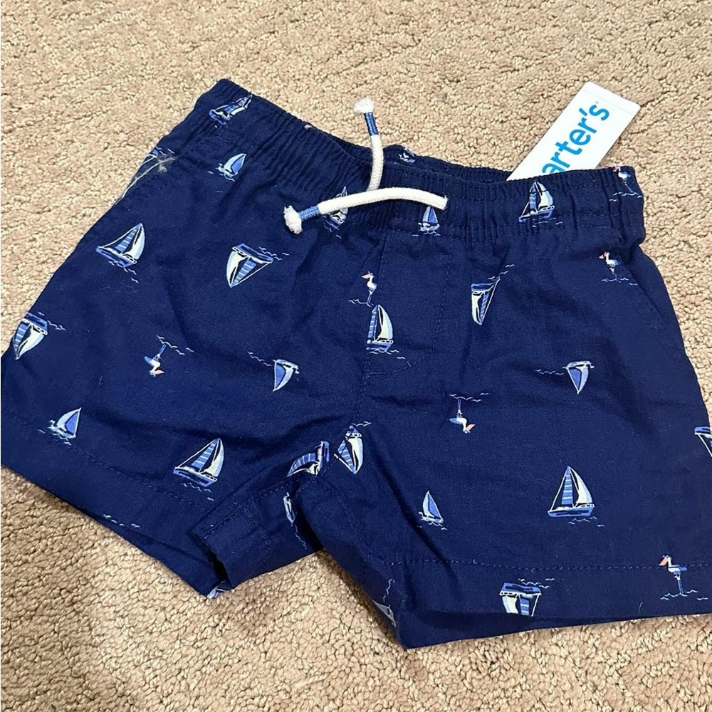Toddler boys sail boat shorts NWT